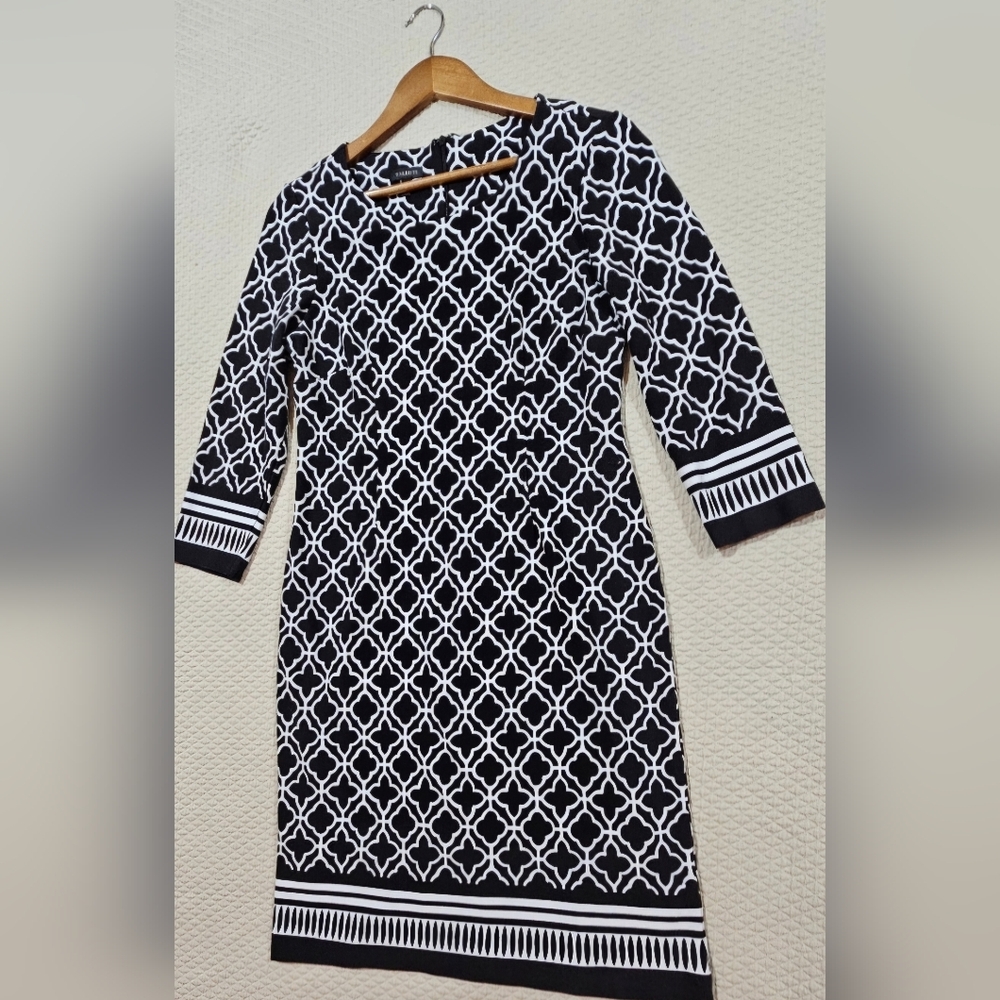 Talbots Modern Geometric Patterned Black & White … - image 8